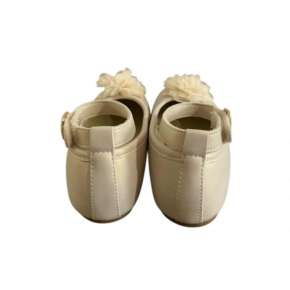 Rachel Shoes Cream Floral Tulle with Ankle Strap Girl 12